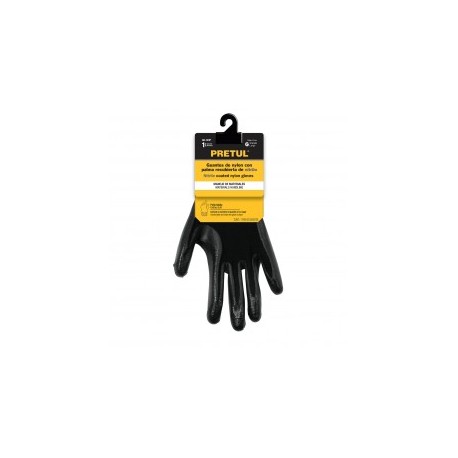 Par de guantes GRANDES de nitrilo liso en palma de la mano Guantes para trabajo ligero, agarre aceite, grasas,