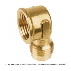 Codo gas manguera Estufa 90º 1/2'' X 1/2'' Para Gas FLARE de 1/2" a 1/2" NPT Fabricado en latón para maxima duración