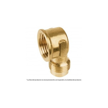 Codo gas manguera Estufa 90º 3/8'' X 1/2'' Para Gas FLARE de 3/8" a 1/2" NPT Fabricado en latón para maxima duración