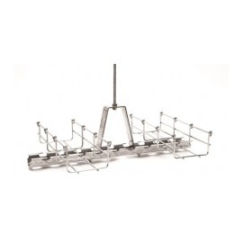 Soporte doble para sujetador universal, ideal para instalación en techo, con acabado Electro Zinc para varilla de 1/4 y 5/16