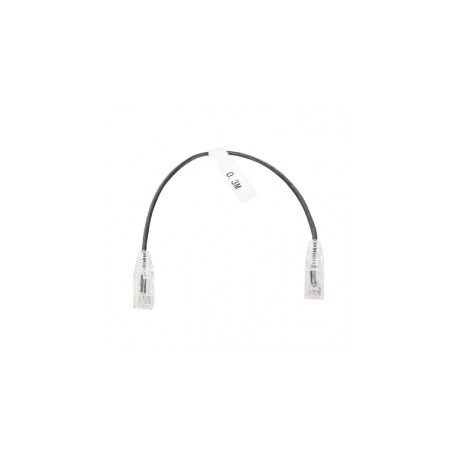 Cable de Parcheo Slim UTP Cat6 - 30 cm Negro Diámetro Reducido 28 AWG Patch cord Rj45 Categoría 6 30 centimetros Cable Ethernet