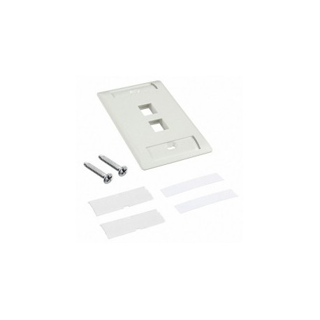 AMP White Wall Plate AMP Faceplate 2-port 2-outlet amp wall plate white