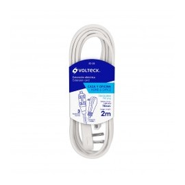 Extensión Eléctrica Doméstica, 2 Metros , Blanca, Volteck 48000 Extension Blanca para Casa Extensión electrica