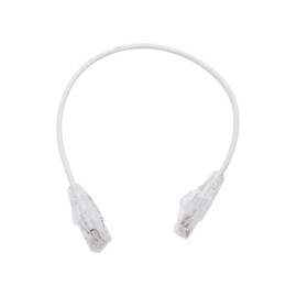 Cable de Parcheo Slim UTP Cat6 - 30 cm Blanco Diámetro Reducido 28 AWG Patch cord Rj45 Categoría 6 30 centimetros Cable Etherne