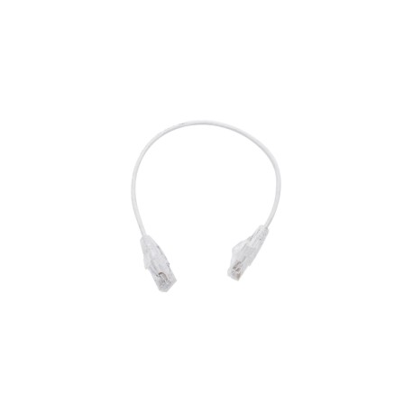 Cable de Parcheo Slim UTP Cat6 - 30 cm Blanco Diámetro Reducido 28 AWG Patch cord Rj45 Categoría 6 30 centimetros Cable Etherne