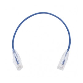 Cable de Parcheo Slim UTP Cat6 - 30 cm Azul Diámetro Reducido 28 AWG Patch cord Rj45 Categoría 6 30 centimetros