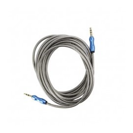 Cable Auxiliar Audio 3.5 Metalico 3 Metros Reforzado con aluminio Cable de Audio de 3 Metros 3.5mm