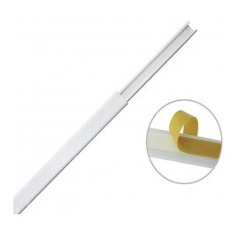 White self-extinguishing PVC conduit, one way, 12 x 8 mm 2 Meters with adhesive tape