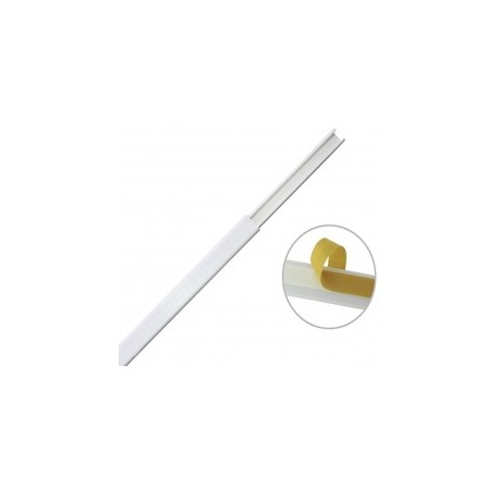 White self-extinguishing PVC conduit, one way, 12 x 8 mm 2 Meters with adhesive tape
