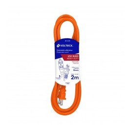 Extension de Uso rudo de 2 Metros Extension Naranja de 2m 2 mts 13 amper calibre 16 Extension de PVC autoextinguible