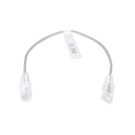 Cable de Parcheo Slim UTP Cat6 - 30 cm Gris Diámetro Reducido 28 AWG Patch cord Rj45 Categoría 6 30 centimetros Cable Ethernet