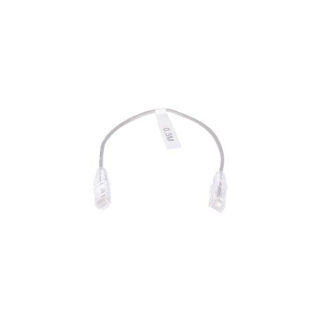 Cable de Parcheo Slim UTP Cat6 - 30 cm Gris Diámetro Reducido 28 AWG Patch cord Rj45 Categoría 6 30 centimetros Cable Ethernet