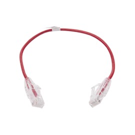 Cable de Parcheo Slim UTP Cat6 - 30 cm Rojo Diámetro Reducido 28 AWG Patch cord Rj45 Categoría 6 30 centimetros Cable Ethernet