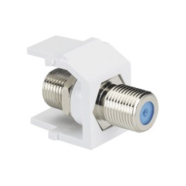Módulo Acoplador Coaxial Tipo F, Keystone, de 75 Ohms, 3.0 GHz, Color Blanco Jack coaxial Tipo F