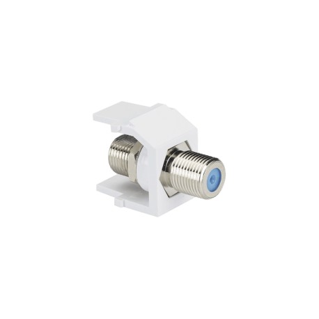 Módulo Acoplador Coaxial Tipo F, Keystone, de 75 Ohms, 3.0 GHz, Color Blanco Jack coaxial Tipo F