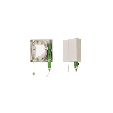 Caja Terminal de Fibra Óptica (Roseta) con un Acoplador SC/APC, color Blanco