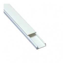 White self-extinguishing PVC conduit, without division, 20 x 10 mm, 2.5 m section Conduit for 2 Cables of 2.5 Meters