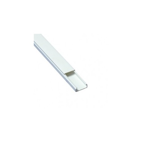 White self-extinguishing PVC conduit, without division, 20 x 10 mm, 2.5 m section Conduit for 2 Cables of 2.5 Meters