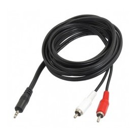 Cable Auxiliar de 1.5 Metros Cable de Audio 3.5mm a RCA Cable de 2 colores para Audio Cable de audio bocina a RCA