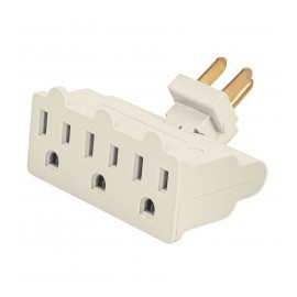 Triple contact with earth Multi-contact bar Triple wall contact Beige or White 3-way multi-contact