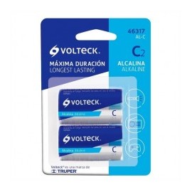 Pila tipo C Pila alcalina redonda tipo C paquete con 2 pilas incluidas Pila Alcalina Tamaño C, Blíster Con 2 Pzas