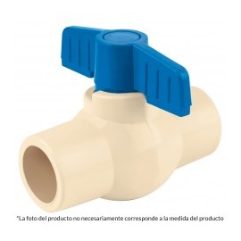Valvula lisa de 3/4" de CPVC Valvula para tubo CPVC agua Fría y Calor 19mm Maneral de ABS 690kpa/100psi