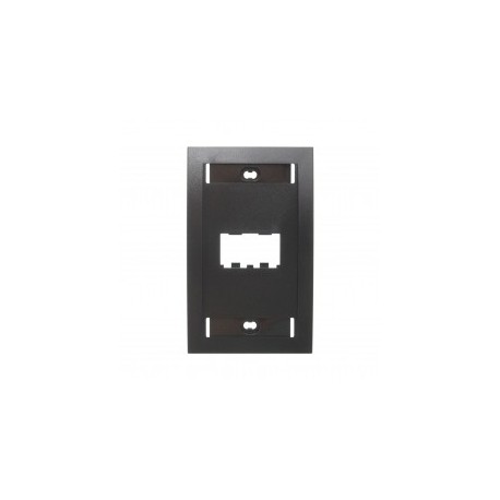 Executive Vertical Wall Plate, Mini-Com 4 Port Outlet, With Label Slots, Black