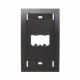 Placa de Pared Vertical Ejecutiva, Salida de 2 Puerto Mini-Com, Con Espacios Para Etiquetas, Color Negro