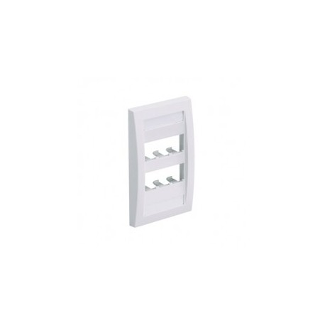 Placa de Pared Vertical Ejecutiva, Salida Para 6 Puertos Mini-Com, Con Espacios Para Etiquetas, Color Blanco