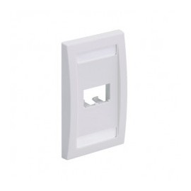 Placa de Pared Vertical Ejecutiva, Salida Para 2 Puertos Mini-Com, Con Espacios Para Etiquetas, Color Blanco