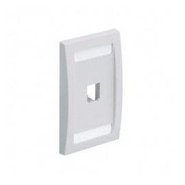 Placa de Pared Vertical Ejecutiva, Salida Para 1 Puerto Mini-Com, Con Espacios Para Etiquetas, Color Blanco
