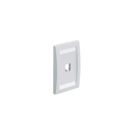 Placa de Pared Vertical Ejecutiva, Salida Para 1 Puerto Mini-Com, Con Espacios Para Etiquetas, Color Blanco
