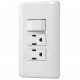 Plate with 1 switch and 2 double contacts Duplex plate plate with 2 poles + 1 Earth Electric wall plate