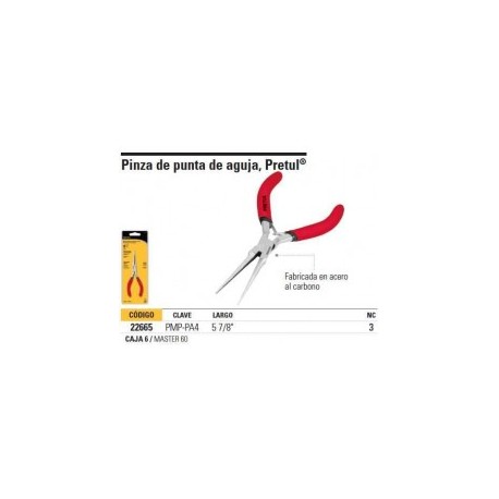 Pinzas Miniatura Punta Aguja 5-7/8'' Pinzas de punta Pinzas largas de punta con goma