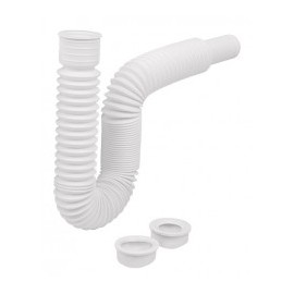 Céspol flexible P/lavabo, Fregadero Polipropileno Foset Tubo para lavabo / Fregadero Cespol blanco flexible Tubo para baño
