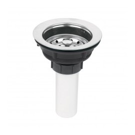Contracanasta De Plástico Con Tubo De Plástico, 3-1/2 Canasta para fregadero de acero inoxidable
