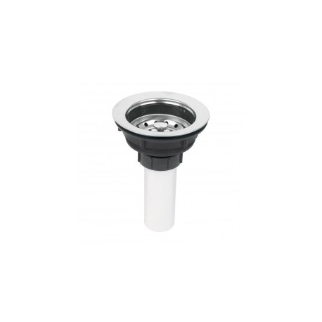 Contracanasta De Plástico Con Tubo De Plástico, 3-1/2 Canasta para fregadero de acero inoxidable