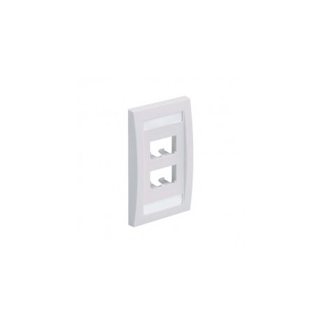 Placa de Pared Vertical Ejecutiva, Salida Para 4 Puertos Mini-Com, Con Espacios Para Etiquetas, Color Blanco
