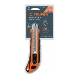 Cutter 6 Con Grip Truper 16977 Navaja retráctil con cuchilla de acero incluye 3 respuestos