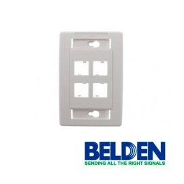 Placa de pared Faceplate de 4 puertos marca belden Placa de pared 4 puertos blanco BELDEN Faceplate Belden