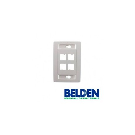 Placa de pared Faceplate de 4 puertos marca belden Placa de pared 4 puertos blanco BELDEN Faceplate Belden