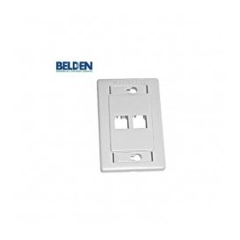 Placa de pared Faceplate de 1 puerto marca belden Placa de pared 2 puertos blanco BELDEN 2 puertos + 1 inserto ciego
