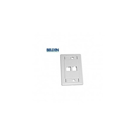 Placa de pared Faceplate de 1 puerto marca belden Placa de pared 2 puertos blanco BELDEN 2 puertos + 1 inserto ciego
