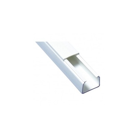 White self-extinguishing PVC one-way duct, 20 x 17, 2.5m section / THORSMAN