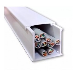 Canaleta 2627 Pvc 26x27mm X 2metros 8 Cables Autoextinguible Canaleta Blanca Canaleta De PVC 2 Metros con adhesivo con pegament
