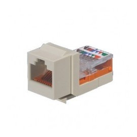 Leadframe Style Jack Connector, Keystone Type, Category 5e, 8 positions and 8 cables, Matte White Color, BEIGE type
