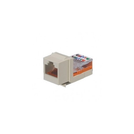 Leadframe Style Jack Connector, Keystone Type, Category 5e, 8 positions and 8 cables, Matte White Color, BEIGE type