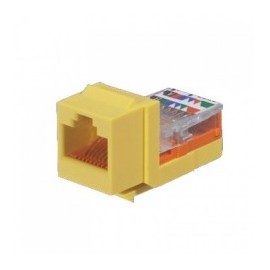 Conector Jack Estilo Leadframe, Tipo Keystone, Categoría 5e, de 8 posiciones y 8 cables,  Amarillo Jack Amarillo