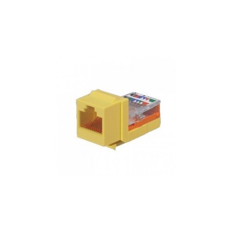 Conector Jack Estilo Leadframe, Tipo Keystone, Categoría 5e, de 8 posiciones y 8 cables,  Amarillo Jack Amarillo