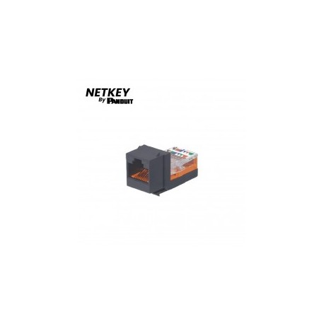 Leadframe Style Jack Connector, Keystone Type, Category 5e, 8 Positions and 8 Wires, Color Black
